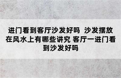 进门看到客厅沙发好吗  沙发摆放在风水上有哪些讲究 客厅一进门看到沙发好吗